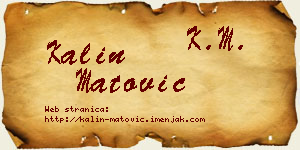 Kalin Matović vizit kartica